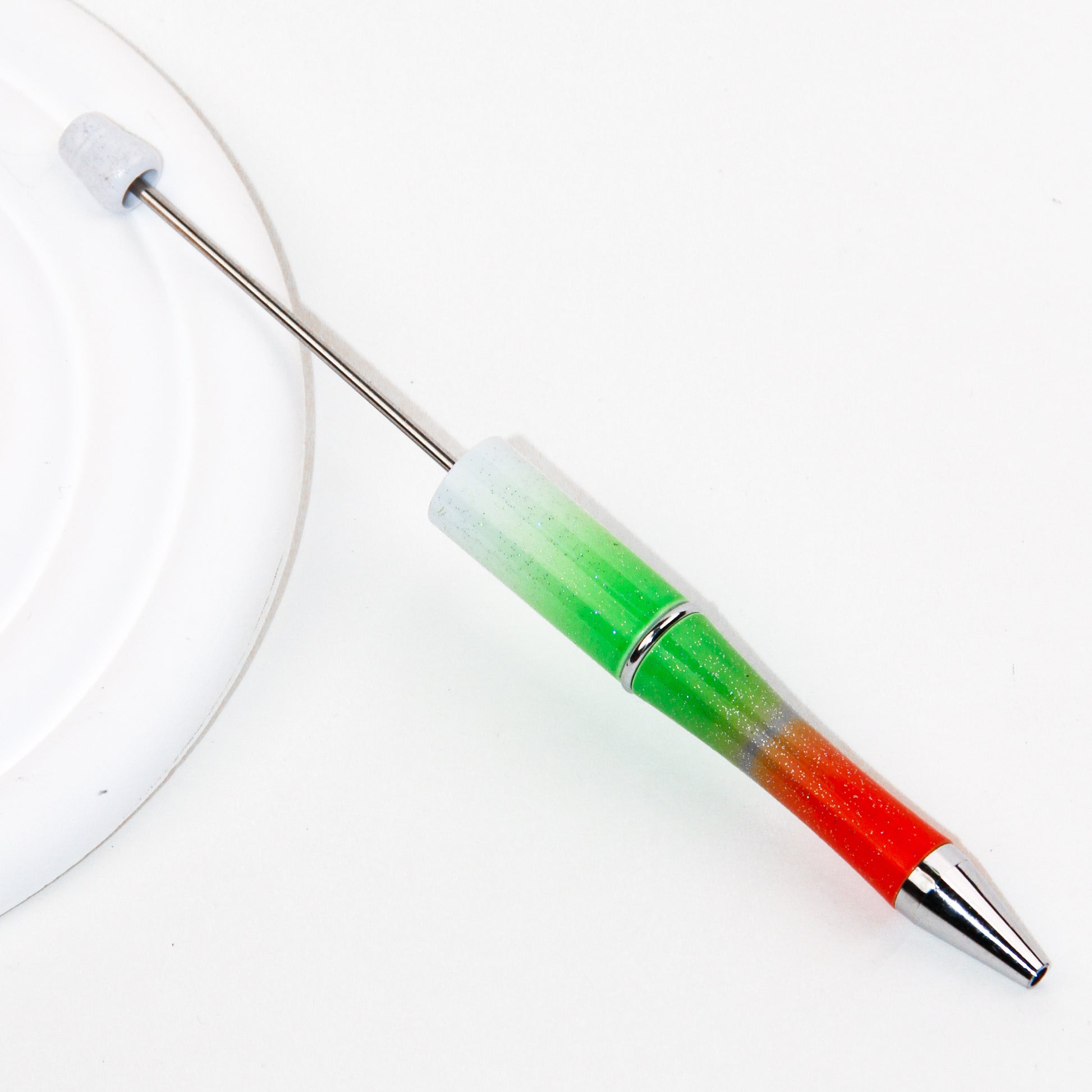 Gradient Glitter White/Green/Orange -#48